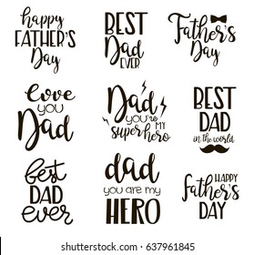 Set of Happy Father's day elements. Vector illustration