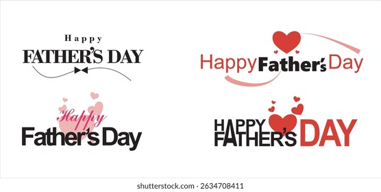 set of Happy Fathers Day Typographic Vector Background Design Template, Happy Father’s Day Calligraphy design vector , Jun 16 Father’s Day