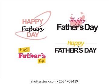 set of Happy Fathers Day Typographic Vector Background Design Template, Happy Father’s Day Calligraphy design vector , Jun 16 Father’s Day