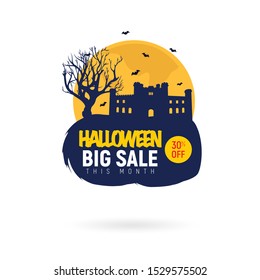 set happy halloween background trick or treat - halloween sale design banner big sale - banner special sale