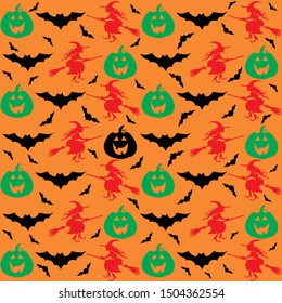 Set of Happy Halloween design elements. Halloween logos, labels, icons, objects. Vector illustration EPS 10