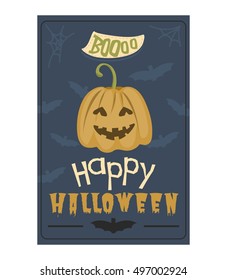 Set of happy halloween greeting card