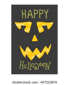 Set of happy halloween greeting card