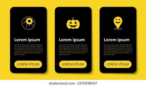 Set Happy Halloween holiday, Pumpkin and Eye. Business infographic template. Vector