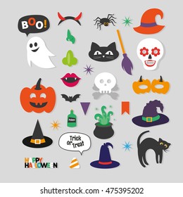 Set of Happy Halloween Photo Booth Props