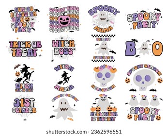 set of Happy Halloween sublimation craft bundle vector illustration part-3