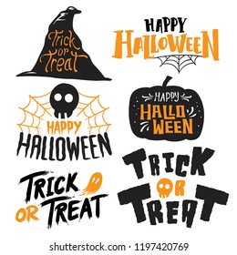 Set of Happy Halloween vectors