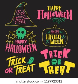 Set of Happy Halloween vectors