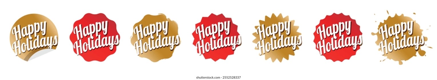 Set of Happy holidays sign