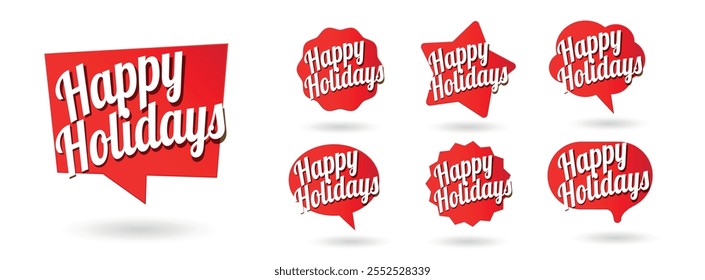 Set of Happy holidays sign