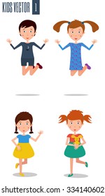 Set of happy kids vector