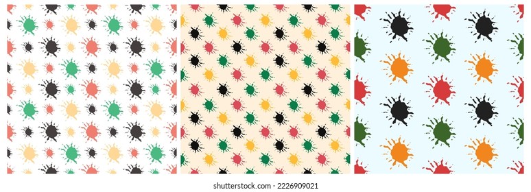 Set of Happy Kwanzaa Holiday African Seamless Pattern Design with Festival Style Element on Template Hand Drawn Cartoon Flat Illustration