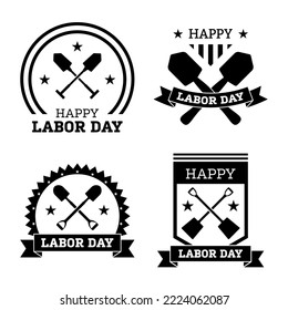 Set of happy Labor Day banner isolated