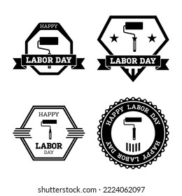 Set of happy Labor Day banner isolated