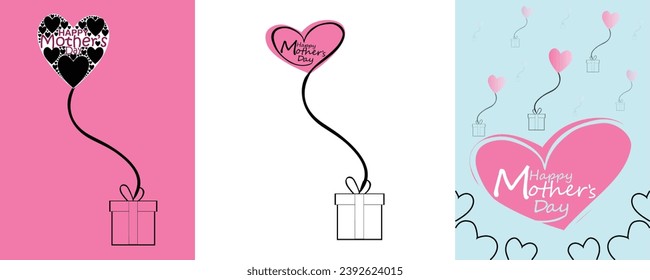 Set of Happy Mother's Day. banner, Greeting card, poster
