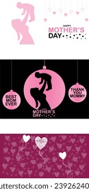 Set of Happy Mother's Day. banner, Greeting card, poster