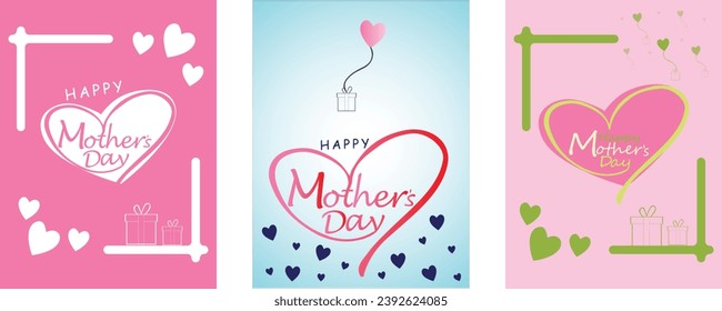 Set of Happy Mother's Day. banner, Greeting card, poster