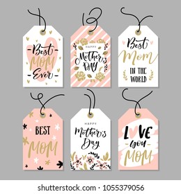 Set of Happy Mother's day gift tags.