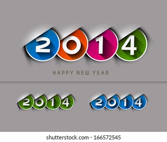  Set of Happy New Year 2014 Design 