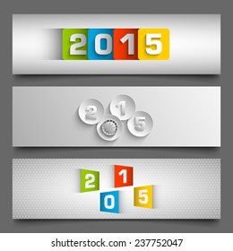 Set of Happy New Year 2015 banners.
