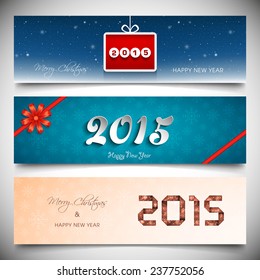 Set of Happy New Year 2015 banners.