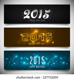 Set of Happy New Year 2015 banners.