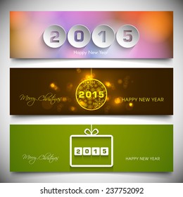 Set of Happy New Year 2015 banners.
