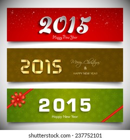 Set of Happy New Year 2015 banners.