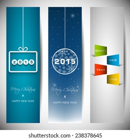Set of Happy New Year 2015 vertical banners.