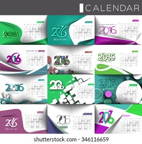 Set of Happy new year 2016 calendar , Design