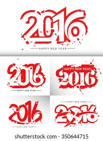 Set of Happy new year 2016 Text Design