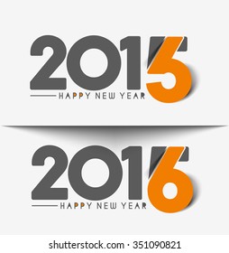 Set of Happy new year 2016 Text Design
