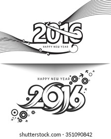 Set of Happy new year 2016 Text Design