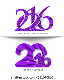 Set of Happy new year 2016 Text Design