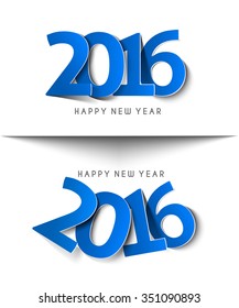 Set of Happy new year 2016 Text Design