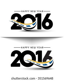 Set of Happy new year 2016 Text Design