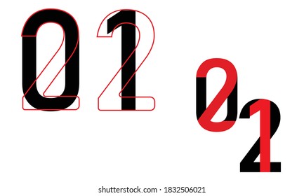 Set of Happy New Year 2021 Text Design. Business decoration sign. Brochure design template, card, banner, postcard. Vector. white background