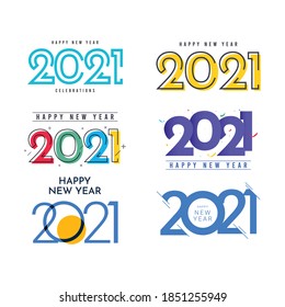 Establecer plantilla de vector de diseño feliz año 2021. Diseño para diseño de calendario, banner o impresión.