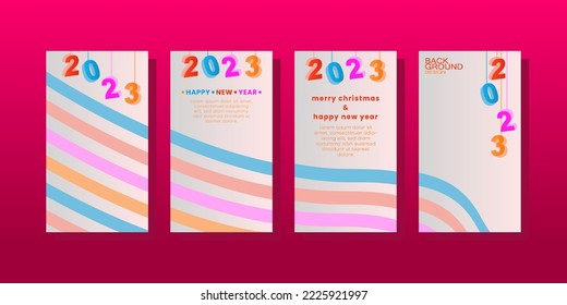 Fijar Feliz Año Nuevo 2023. Afiche de Navidad, pancarta, portada, folleto, volante, diseño de diseño, etc.