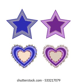 Set of Happy New Year and Merry Christmas Colorful Items.