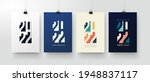 Set of Happy New Year posters, greeting cards, holiday covers. Merry Christmas design templates with typography, season wishes in modern minimalist style for web, social media. Vector illustration.