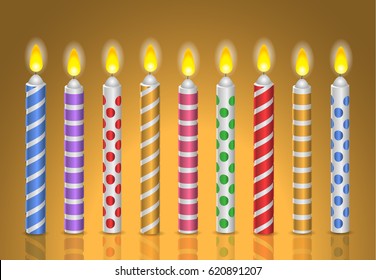 Set of happy party candles