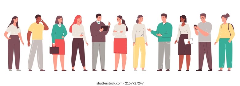 Set  happy people. Concept different activities men and women. Vector illustration on isolated