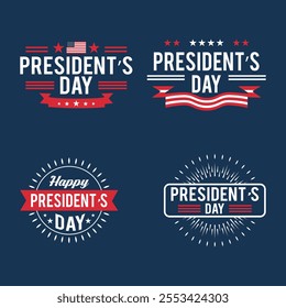 Set Of Happy Presidents Day Handwritten Phrases, Washington's Birthday Background, National American Holiday Concepts For Poster, Greeting Card, Invitation