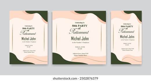 Set of Happy retirement, Party invitation, Retirement Party Invitation Layout