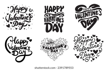 Premium Vector  Hand sketched hello love text as valentine's day logotype,  badge and icon. valentine's day postcard, card, invitation, flyer, banner  template. valentine's day lettering typography. romantic quote