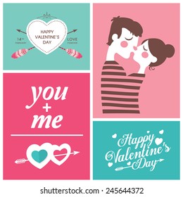 set of Happy Valentine's Day Cards