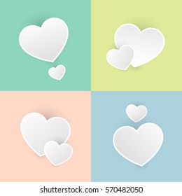 Set Happy Valentine's Day color Pastel icon symbol vector illustration