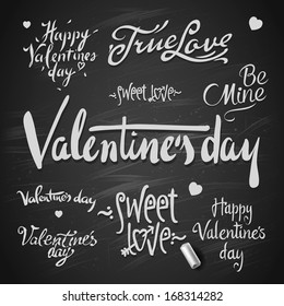 Set Of Happy Valentine's Day Hand Lettering, vector Eps10 image.