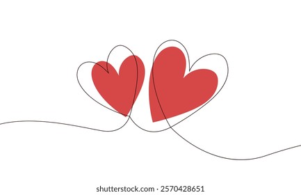 Set of Happy Valentine's day , heart and Love Minimalist Art , pink gradient	
